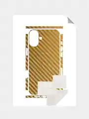 Золотой защитная пленка на iPhone 16 Plus под карбон на заднюю часть,под кожу, на зад, назад