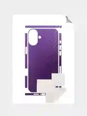 Фиолетовый защитная пленка на iPhone 16 Plus под карбон на заднюю часть,под кожу, на зад, назад