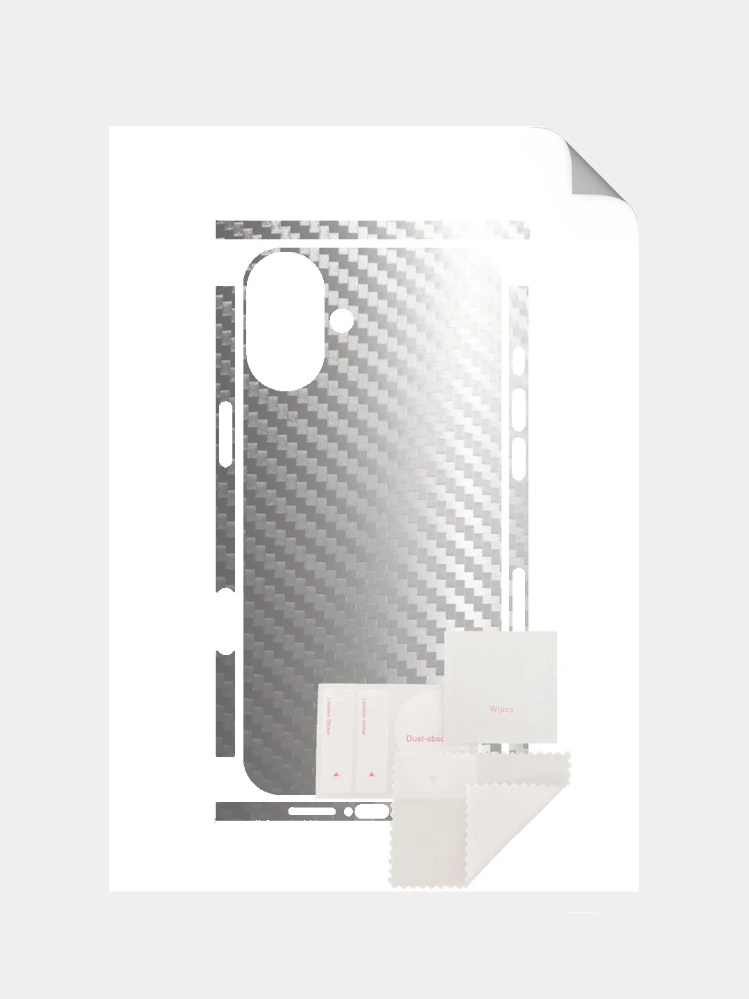 Серебряный защитная пленка на iPhone 16 Plus под карбон на заднюю часть,под кожу, на зад, назад