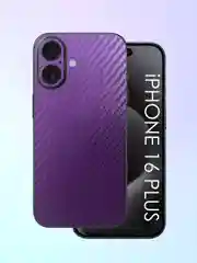 Фиолетовый защитная пленка на iPhone 16 Plus под карбон на заднюю часть,под кожу, на зад, назад