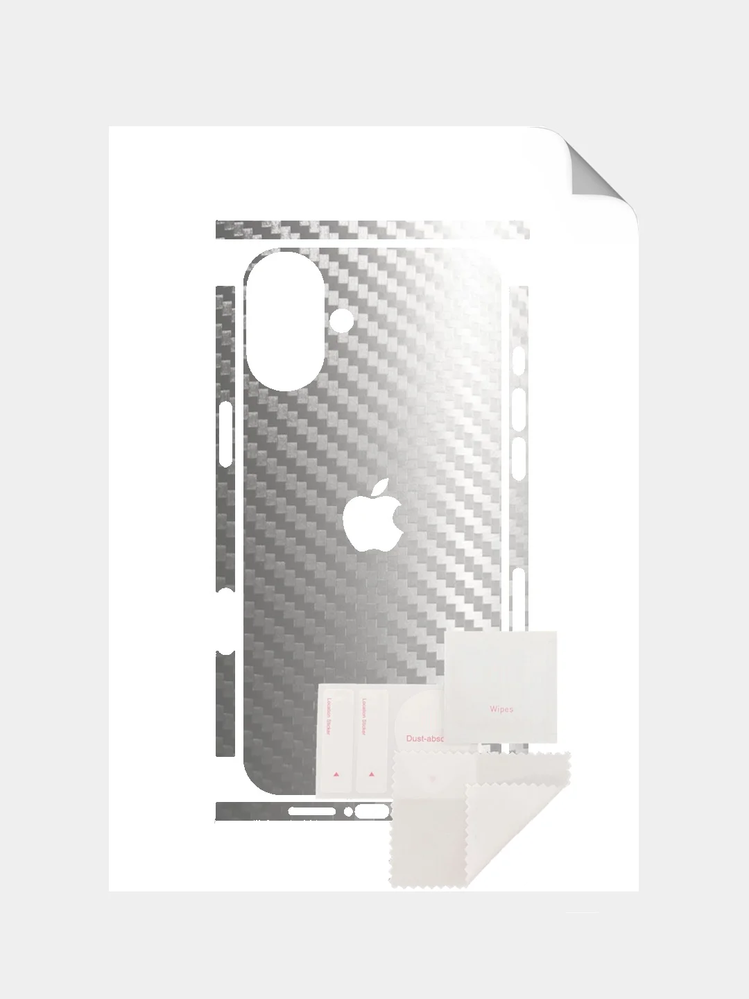Серебряный защитная пленка на iPhone 16 Plus под карбон на заднюю часть,под кожу, на зад, назад