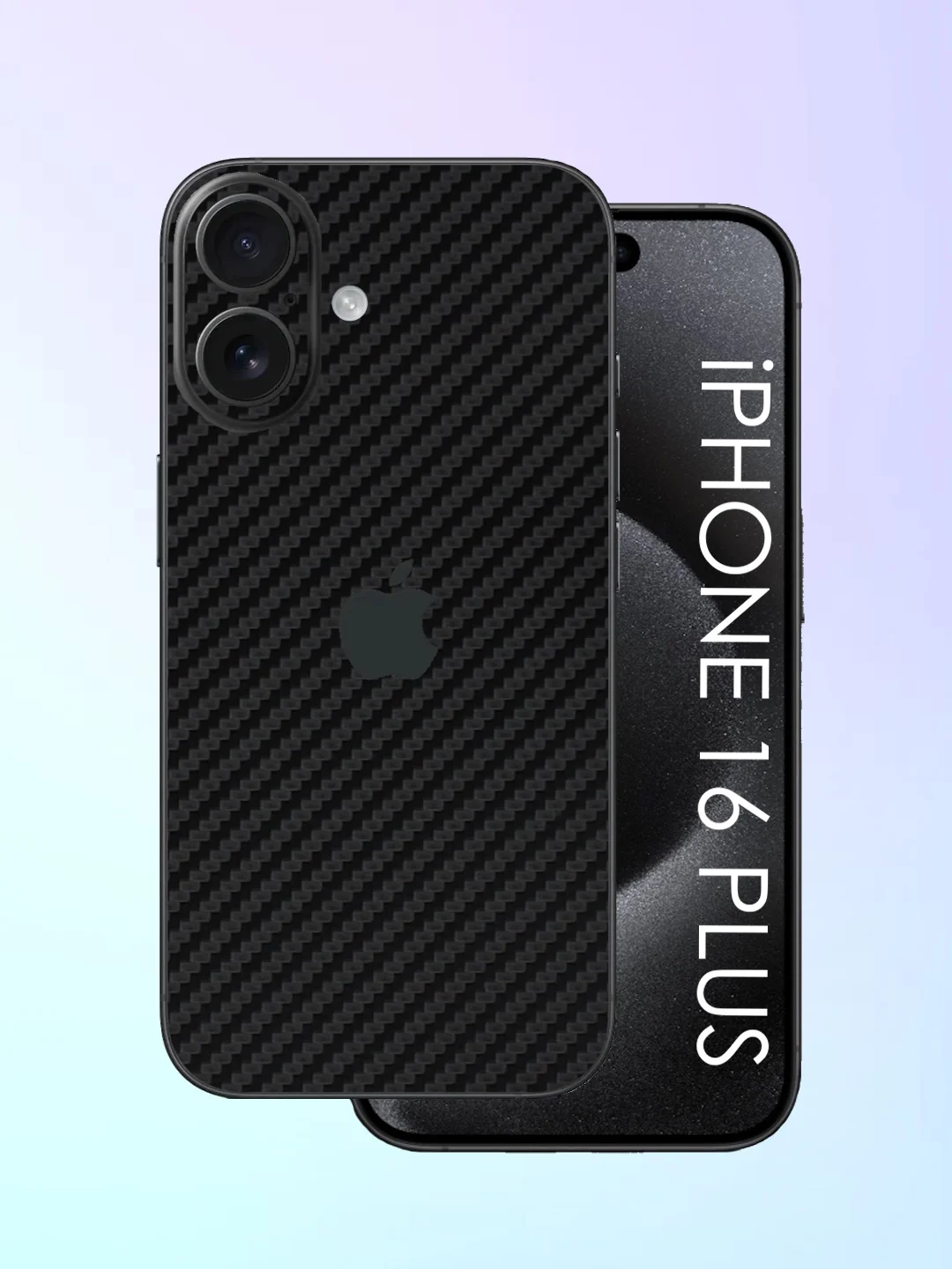 Черный защитная пленка на iPhone 16 Plus под карбон на заднюю часть,под кожу, на зад, назад