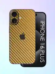 Золотой защитная пленка на iPhone 16 Plus под карбон на заднюю часть,под кожу, на зад, назад