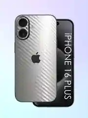 Серебряный защитная пленка на iPhone 16 Plus под карбон на заднюю часть,под кожу, на зад, назад