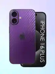 Фиолетовый защитная пленка на iPhone 16 Plus под карбон на заднюю часть,под кожу, на зад, назад