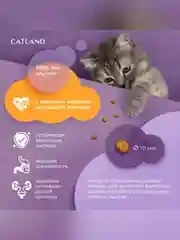 Сухой полнорационный корм "Catland" для взрослых кошек и котов с курицей и уткой