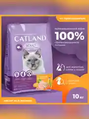 Сухой полнорационный корм "Catland" для взрослых кошек и котов с курицей и уткой