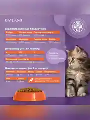 Сухой полнорационный корм "Catland" для котят до 12 месяцев с домашней курочкой