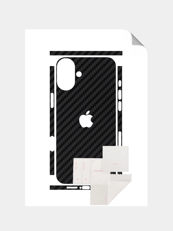 Защитная пленка на iPhone 16 под карбон на заднюю часть,под кожу, на зад, назад