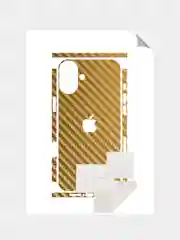 Золотой защитная пленка на iPhone 16 под карбон на заднюю часть,под кожу, на зад, назад