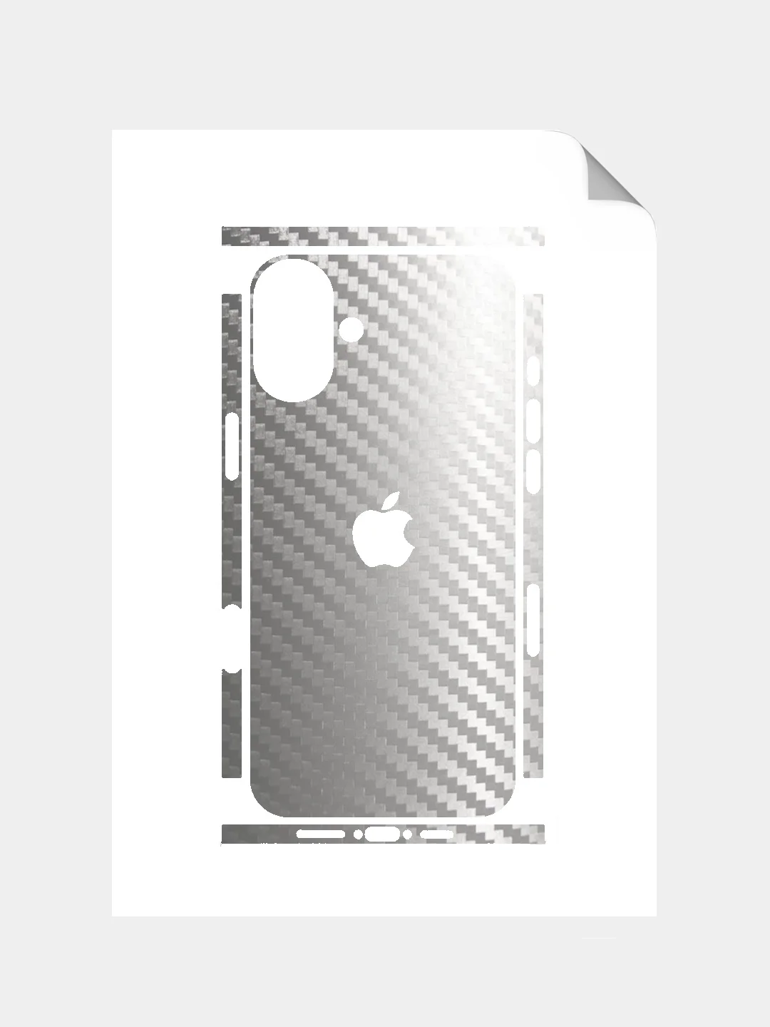Серебряный защитная пленка на iPhone 16 под карбон на заднюю часть,под кожу, на зад, назад