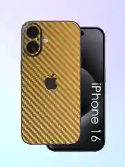 Золотой защитная пленка на iPhone 16 под карбон на заднюю часть,под кожу, на зад, назад