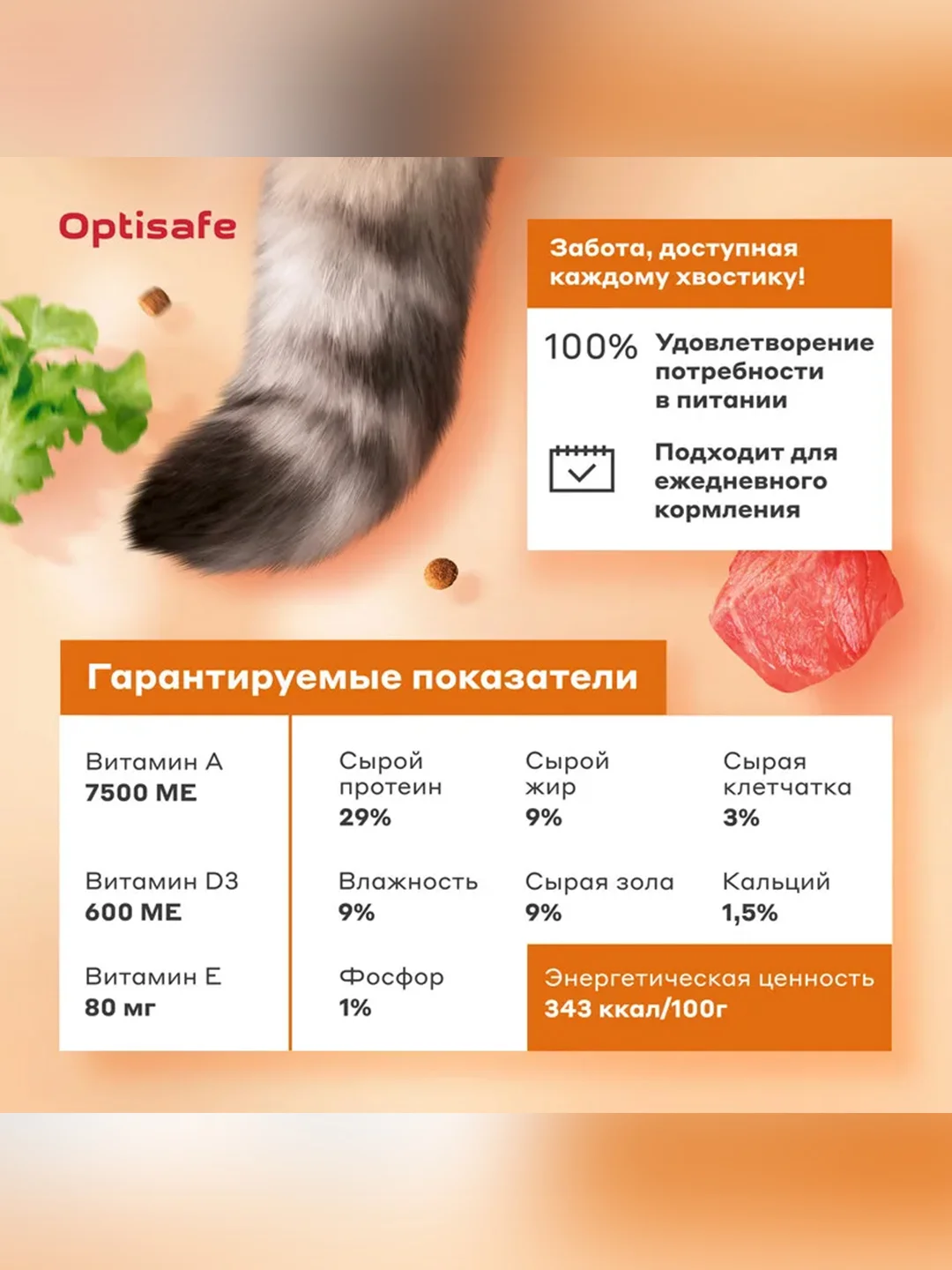Сухой корм для кастрированных и стерилизованных с курицей и индейкой ТМ "Optisafe"