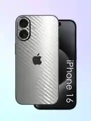 Серебряный защитная пленка на iPhone 16 под карбон на заднюю часть,под кожу, на зад, назад