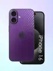 Фиолетовый защитная пленка на iPhone 16 под карбон на заднюю часть,под кожу, на зад, назад
