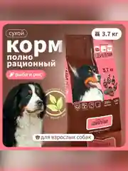 Сухой полнорационный корм для собак «Рыба и рис»ТМ «Дилли».