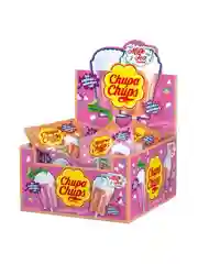 CHUPA-CHUPS Карамель Milk Tea клубника/персик 45 шт по 15г (шоубокс)