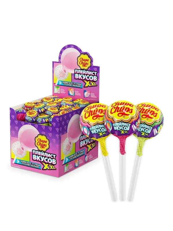 CHUPA CHUPS Леденцы XXL Плейлист вкусов 40 шт по 29г (шоубокс)
