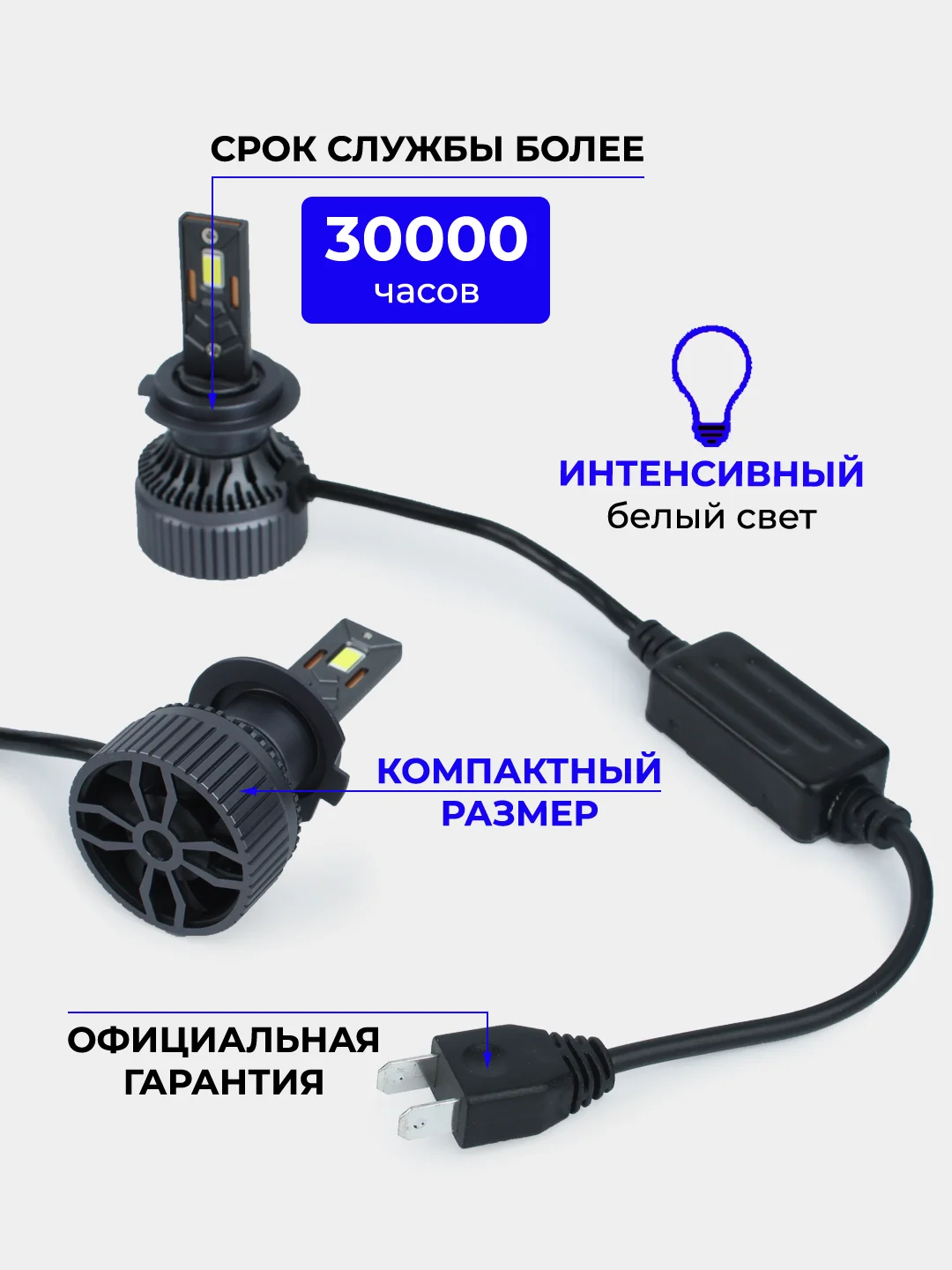 Светодиодная Led лампa F9 FAROCARO 70Вт H1, H4, H7, Н8/9/11