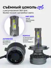Светодиодная Led лампа F10 FAROCARO 120 Вт H1, H4, H7, H8/9/11
