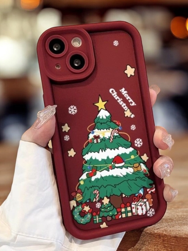 Чехол для iPhone 11 12 13 14 15 16 Pro Max XR Plus 7 8 XS mini с принтом новогодний айфон