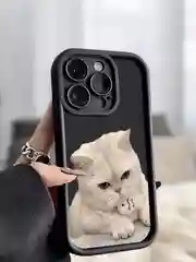 Черный чехол для iPhone 11 12 13 14 15 Pro Max XR Plus mini с принтом силиконовый коты айфон