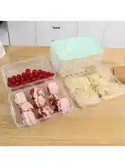 Салатовый контейнер для еды / для заморозки пельмений, ягод / многоуровневый / пельменица / поднос