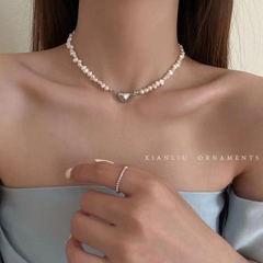 Колье из жемчуга, чекер, жемчужное колье, бусы, ожерелье из жемчуга,чёкер