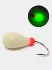 Белый мормышка Lumicom рыболовная, зимняя, фосфорная капля большая