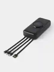 Внешний аккумулятор Power Bank с беспроводной зарядкой и встроенными кабелями