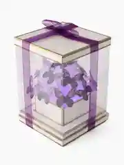 Фиолетовый светящийся букет, букет из бабочек,  подарок, подарочный набор