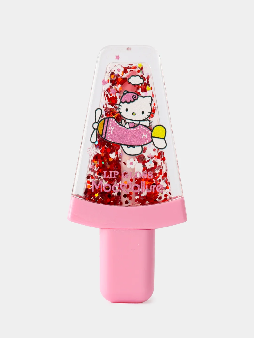 Вишнёвый увлажняющий блеск-тинт для губ, с блестками Hello Kitty