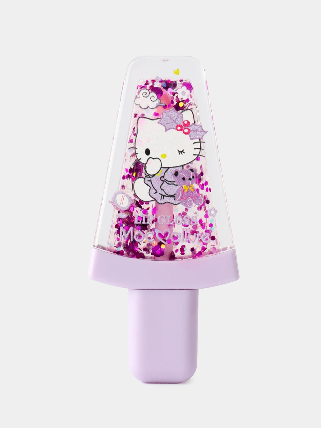 Аметистовый увлажняющий блеск-тинт для губ, с блестками Hello Kitty