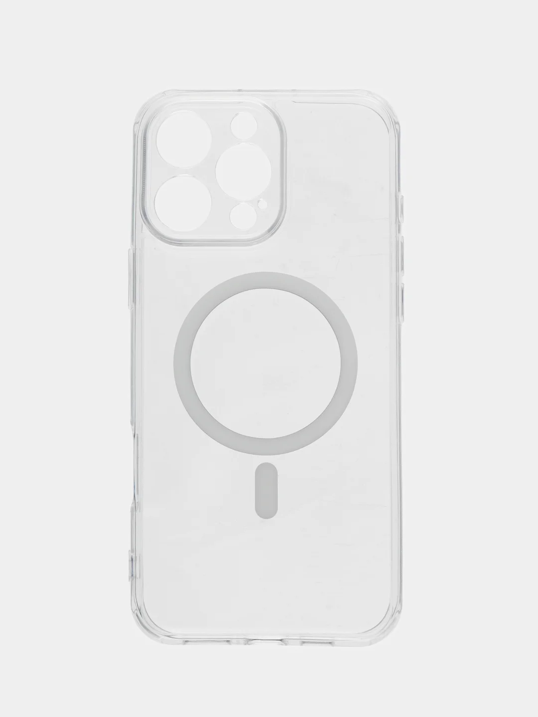 Прозрачный чехол MagSafe для iPhone 16 Pro Max, пластиковый с силиконом ROSCO защитой камер, магнитом