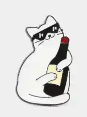 Черный значок коты с вином