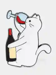 Красный значок коты с вином