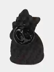 Черный значок коты с вином