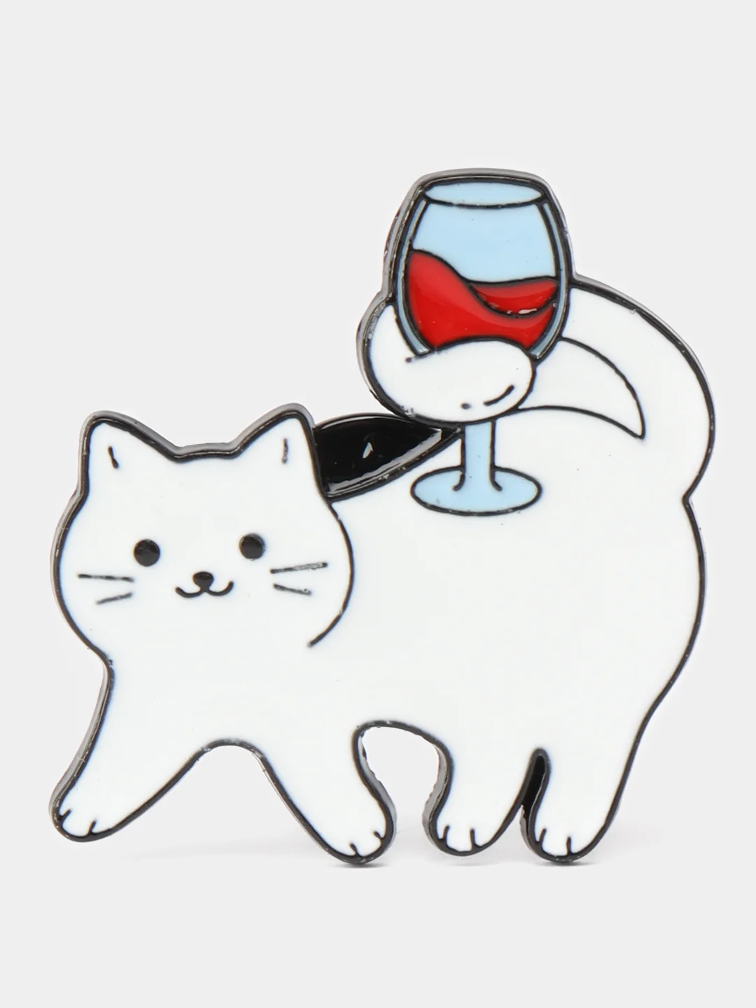 Белый значок коты с вином
