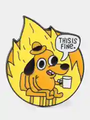 Значок пес this is fine