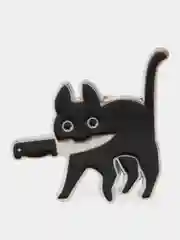 Значок кот с ножом