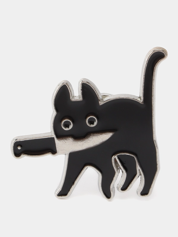 Значок кот с ножом