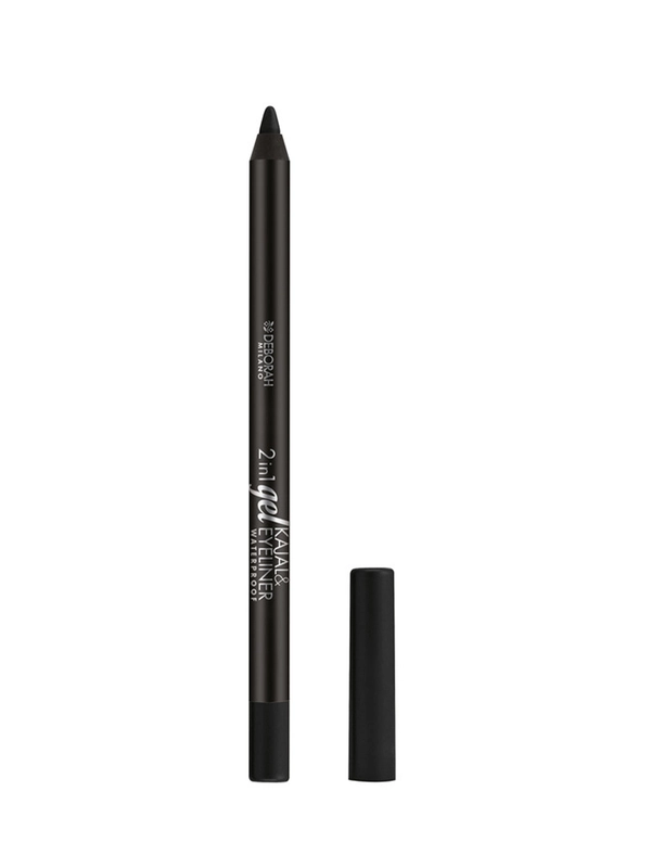 DEBORAH Карандаш для век гелевый 2 IN 1 GEL KAJAL & EYELINER PENCIL тон 01 черный 1.4г