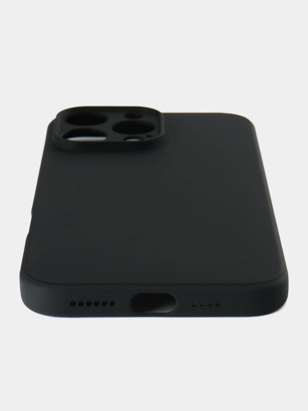 Черный чехол для iPhone 16 Pro Max силиконовый ROSCO матовый тонкий с бортиком защитой камер