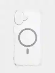 Прозрачный чехол MagSafe для iPhone 16 Plus пластиковый с силиконом ROSCO, с защитой камер, магнитом