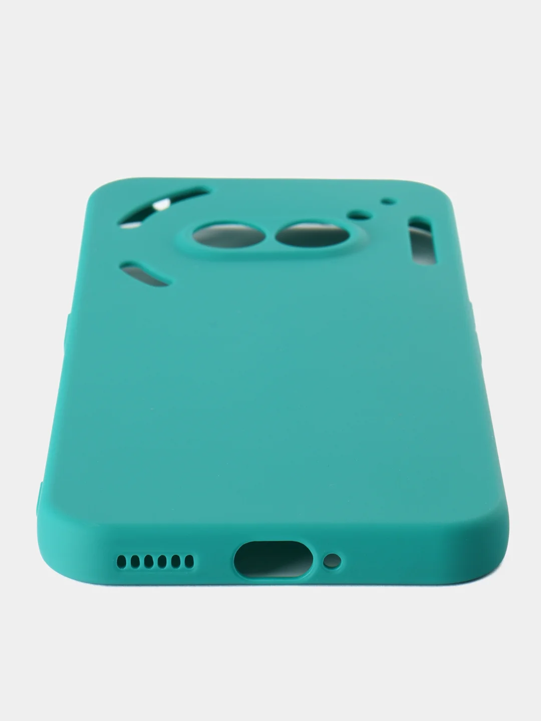 Тёмно-бирюзовый чехол для Nothing Phone (2a), (2a) Plus защитный силиконовый ROSCO матовый с защитой камер