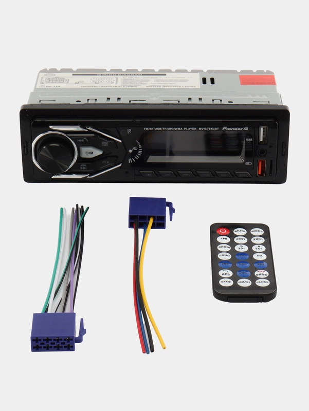 Автомагнитола Pioneer GB 1 DIN с пультом ДУ, Bluetooth, USB, AUX