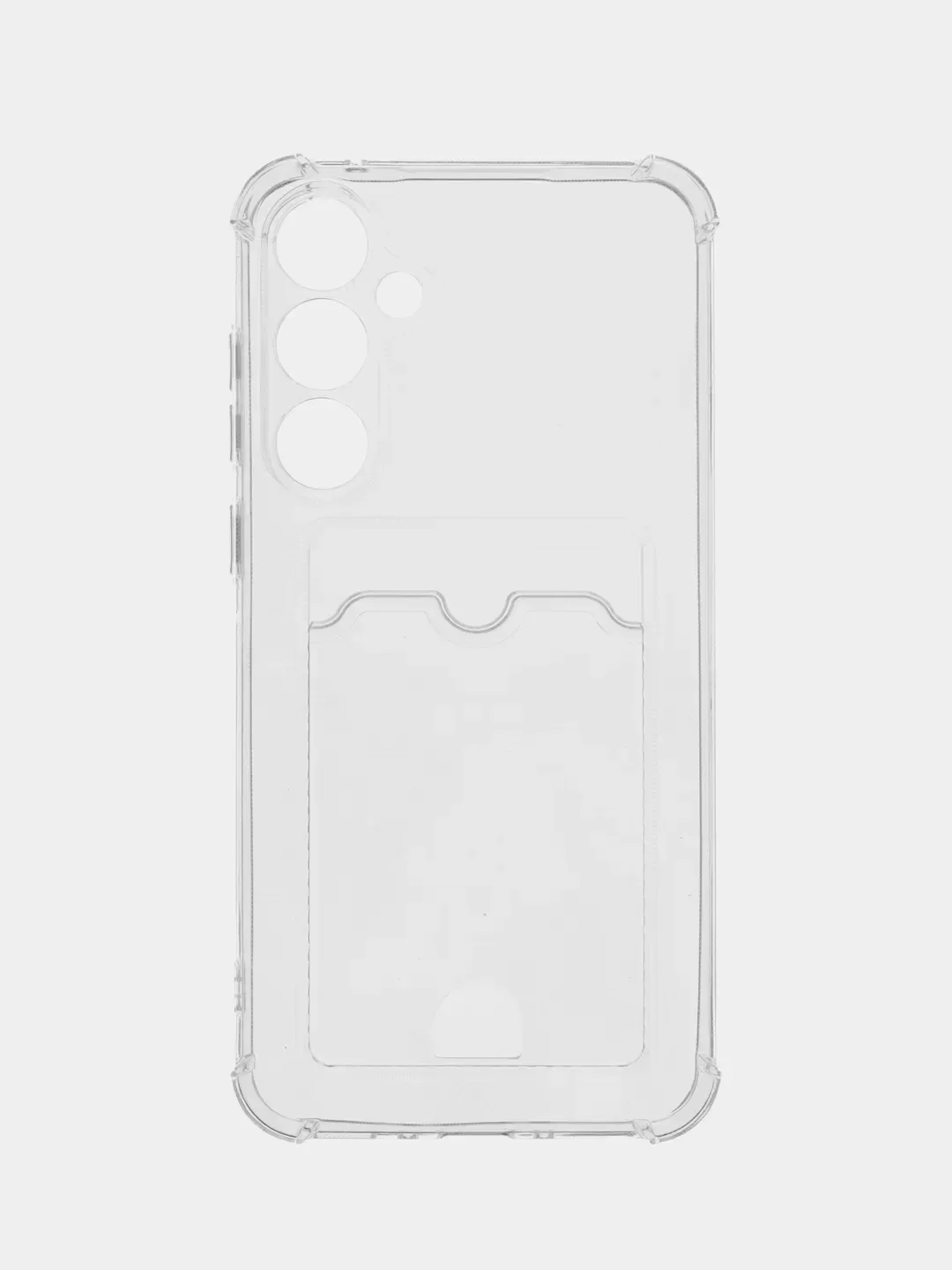 Прозрачный чехол для Samsung Galaxy S24 FE (Самсунг Галакси С24 ФЕ), с карманом для карт, прозрачный