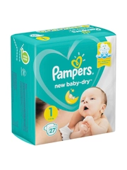 Подгузники Pampers New Baby-Dry, 2-5 кг, размер 1, 27 штук