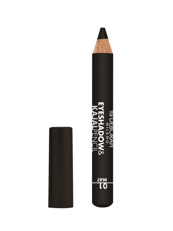 DEBORAH Тени-карандаш для век EYESHADOW&KAJAL PENCIL тон 01 матовый черный