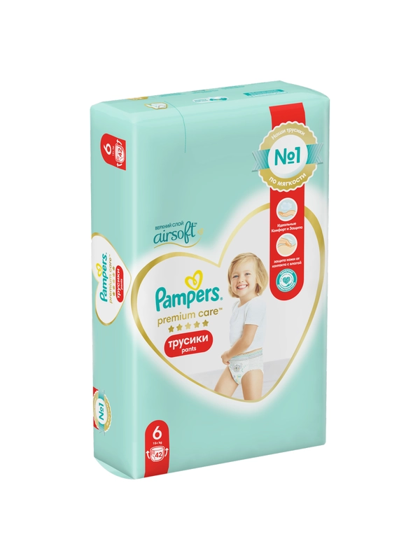 Трусики Pampers Premium Care Extra large, 15 кг, размер 6, 42 шт